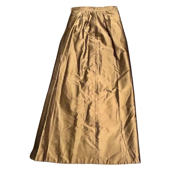 Marisa Baratelli 2-Piece Set 100% Thai Silk Gold Bronze | Size S & 6 - Picture 5 of 11